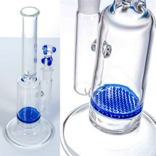 Tubo de tubulação de água para fumar com favo de mel único azul (ES-GB-162)